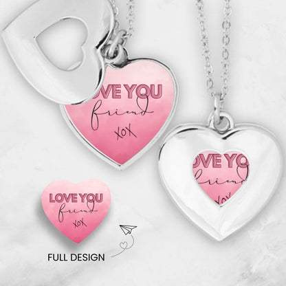 "Love you friend" Heart Necklace